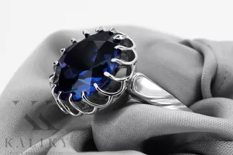 Lira sterlină de argint 925 Safir Inel Vintage bijuterii vrc035s